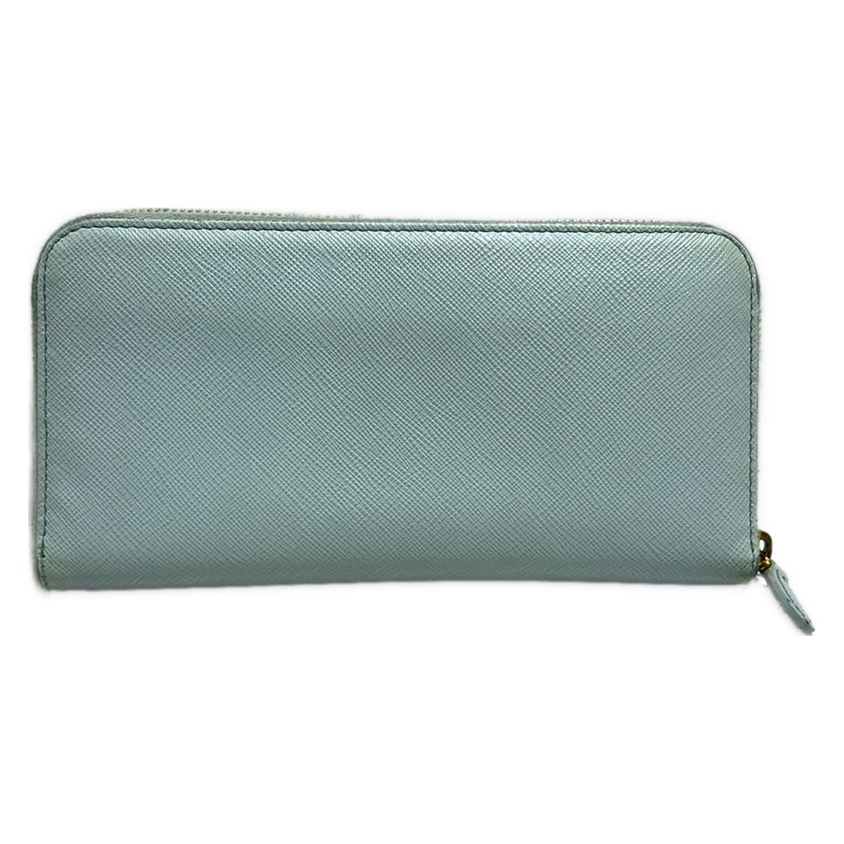 PRADA プラダ 長財布 ジップアラウンド コンチネンタル ウォレット 1ML506 ブルーグレー ラウンドファスナー