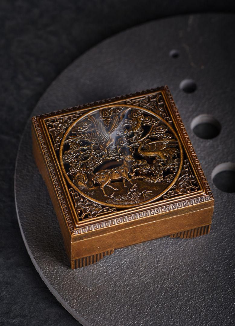 銅器 蓮華仏手薫香弔炉 香道具 書卓茶室 禅意装飾品 工芸品 置物