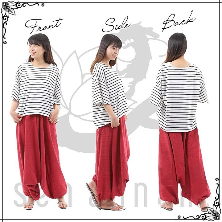 とろとろサルエルパンツ アジアンパンツ メンズ レディース タイパンツ 無地 Lannaclothesdesign] サルエルパンツ アラジンパンツ メンズ