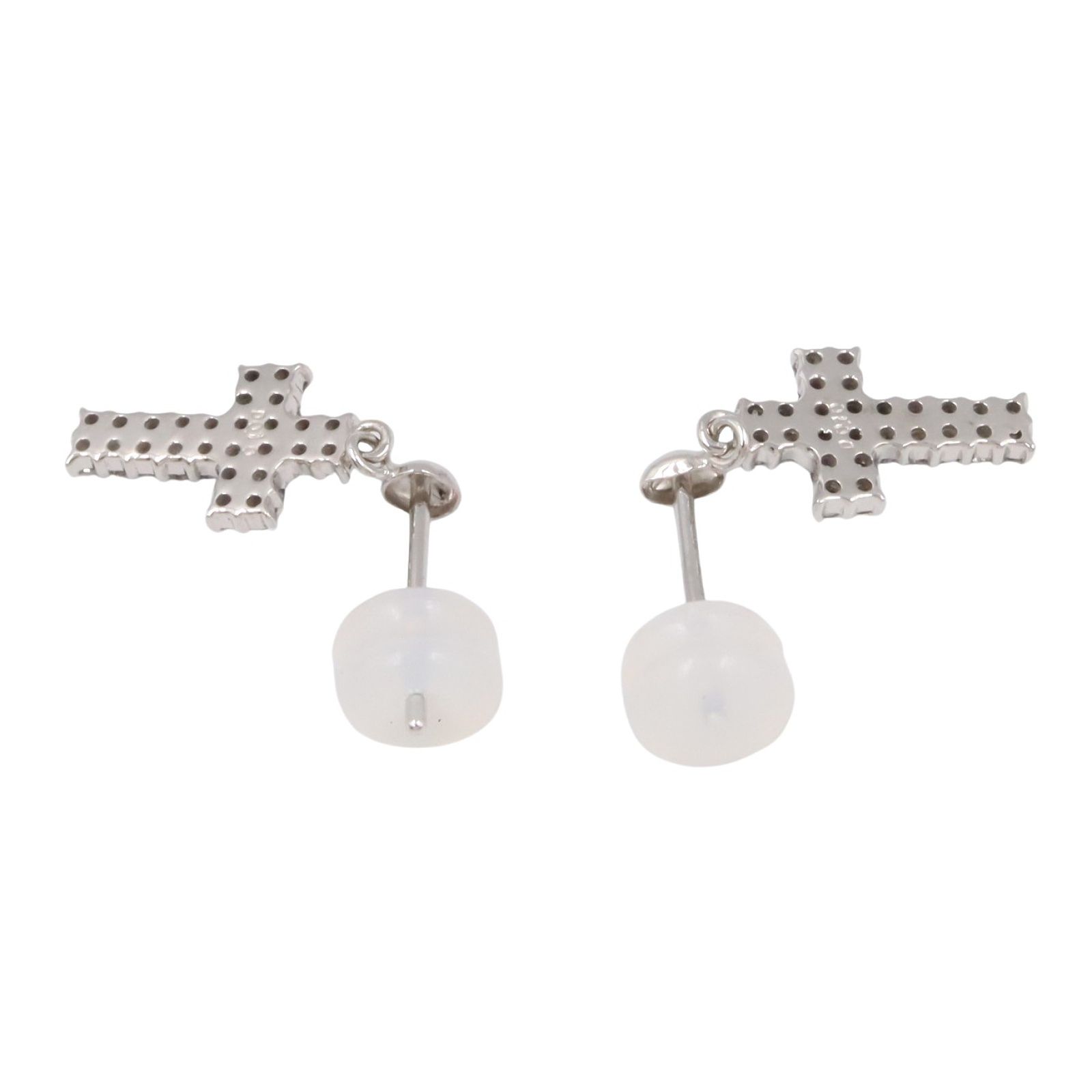 ジュエリー JEWELRY ピアス ダイヤモンド ピアス ﾀﾞｲﾔ 1.0g K18WG ホワイトゴールド ダイヤモンド ピアス レディース Used A