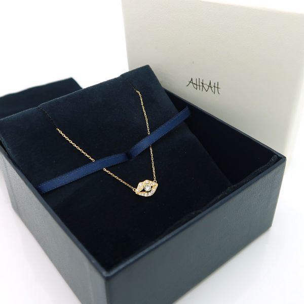 AHKAH プティビズーパヴェ ネックレス K18 ダイヤモンド 0.16ct キス リップモチーフ VC1050010100 唇 イエローゴールド  美品 仕上げ済 アーカー ◇送料込◇質屋-9540 - メルカリ