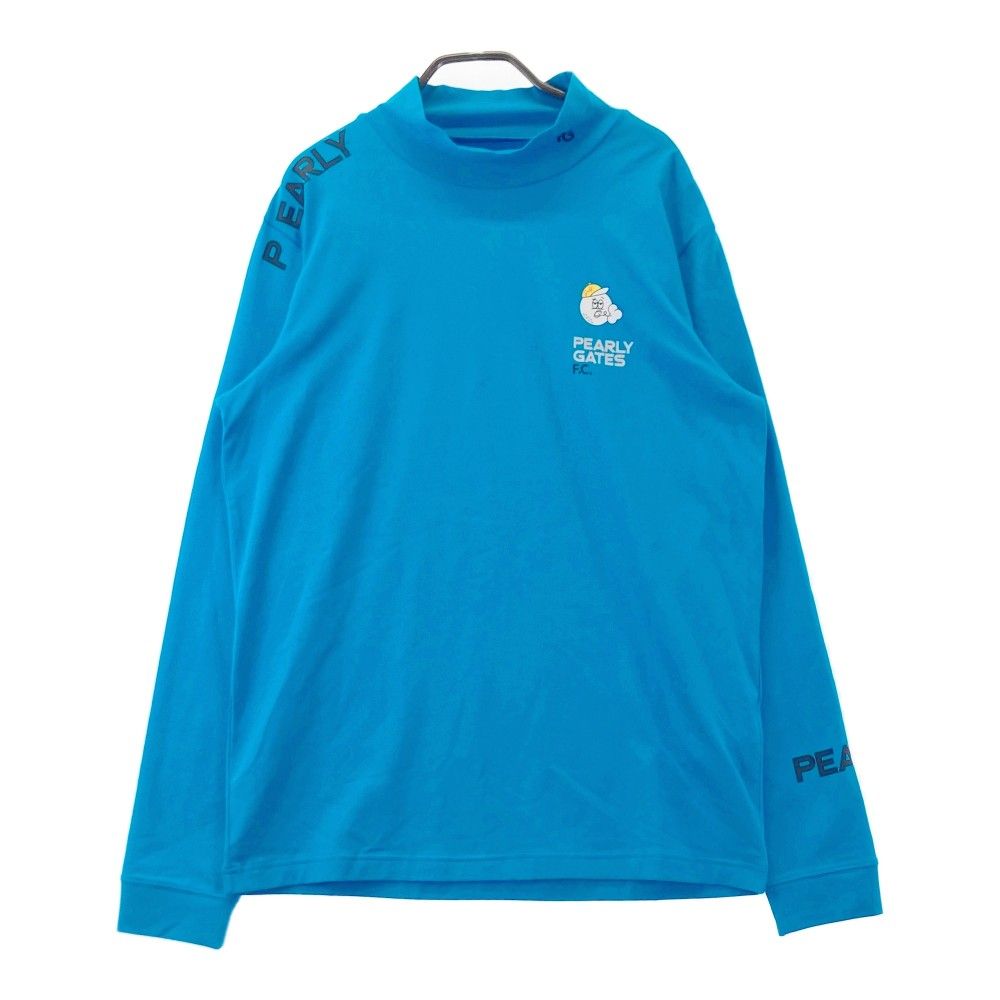 サイズ：6 PEARLY GATES パーリーゲイツ 2024年モデル ハイネック 長袖Tシャツ  ブルー系 [240101351135] ゴルフウェア メンズ ストスト サイズ：6 PEARLY GATES パーリーゲイツ 2024年モデル