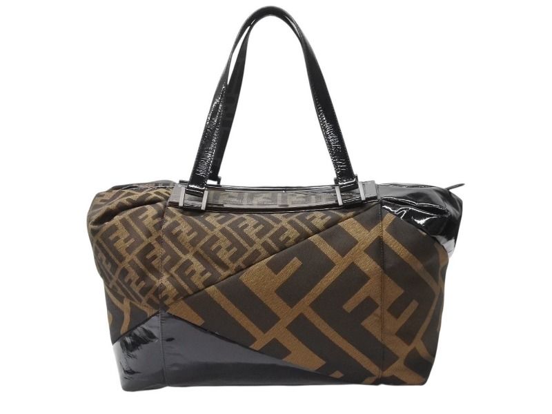 Fendi フェンディ ズッカ柄 ハンドバッグ ブラウン/ブラック 楽天市場】フェンディ ズッカ柄 2wayハンドバッグ ダーク