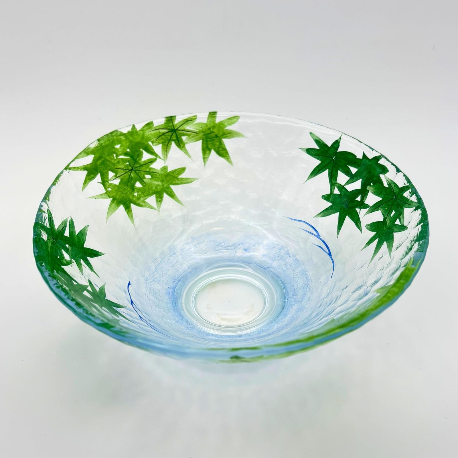 茶道具 抹茶茶碗 ガラス 平茶碗 青楓 耐熱 耐熱硝子 八木海峰作