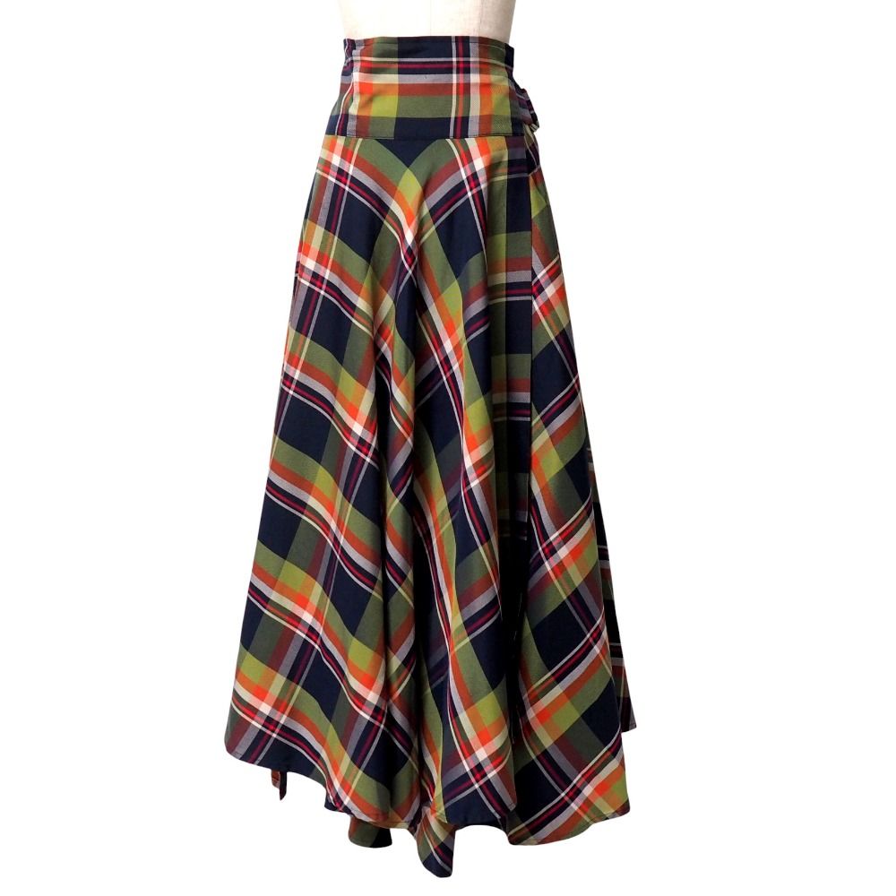 ワイズ Y's ヨウジヤマモト ウ　チェックスカート 巻きスカート □美品□Y's Yohji Yamamoto ワイズ ヨウジヤマモト ロングスカート