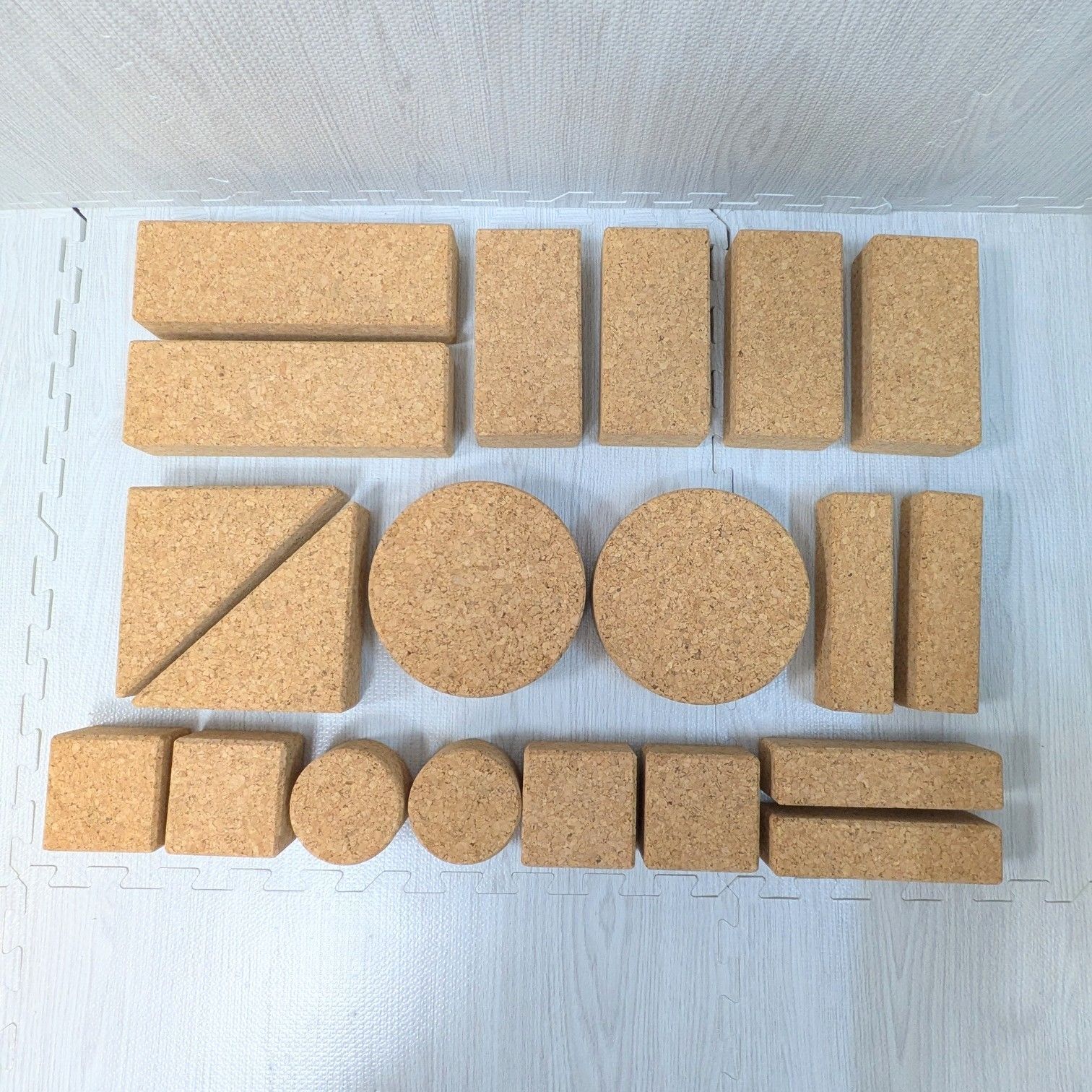 自由学園生活工芸研究所 コルクつみき ラージ 知育玩具 積み木 20ピース 木箱 受験 ポルトガル産