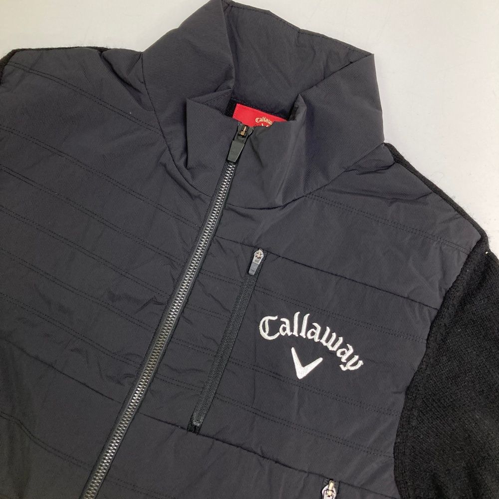 サイズ L CALLAWAY キャロウェイ レッドレーベル 中綿切替 ニット ジップジャケット ブラック系 240101505233 ゴルフウェア メンズ ストスト LLC-HASEGAWATOSO_COM
