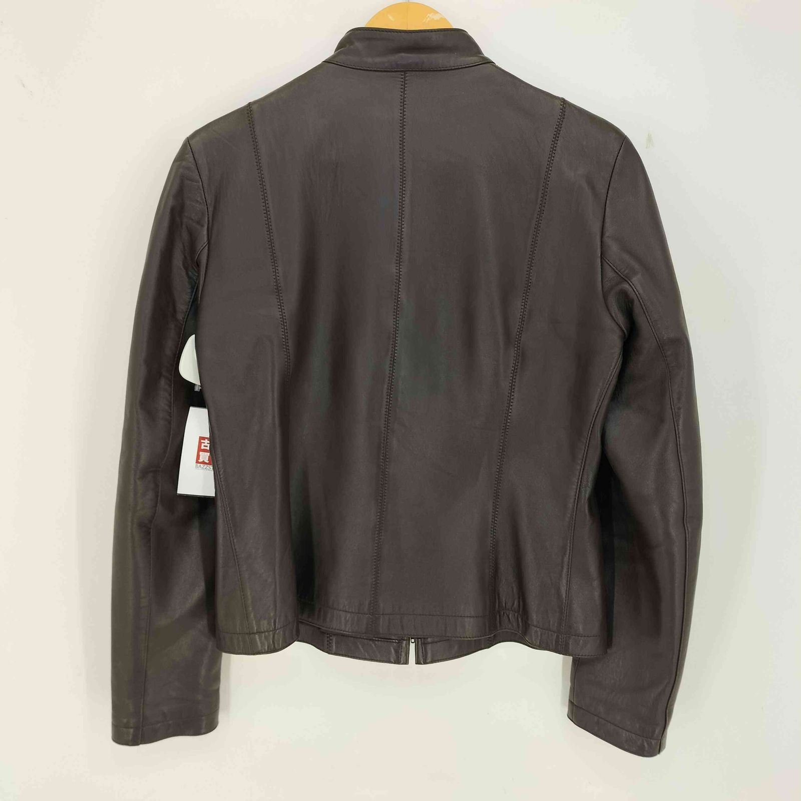 美品レリアン ラムレザー レザージャケット キルティング ブラウン