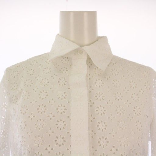 4'11\" 　アライア　アライヤ　フィンレス アライア ALAIA クロップド ブロデリー アングレーズ シャツ