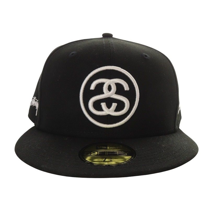 ステューシー STUSSY ニューエラ 59FIFTYSSLINEキャップ 帽子 野球帽 7 5/8 60.6cm 黒 ブラック /YO13 AD