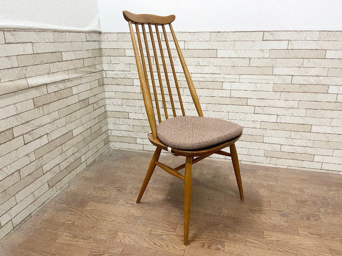 ●アーコール ERCOL ゴールドスミスチェア ダイニングチェア 椅子 エルム 英国アンティーク ヴィンテージ 畑1114