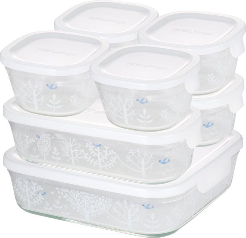 食品保存容器 透明ガラス 大小2個✕5計10個セット 耐熱ガラス タッパー