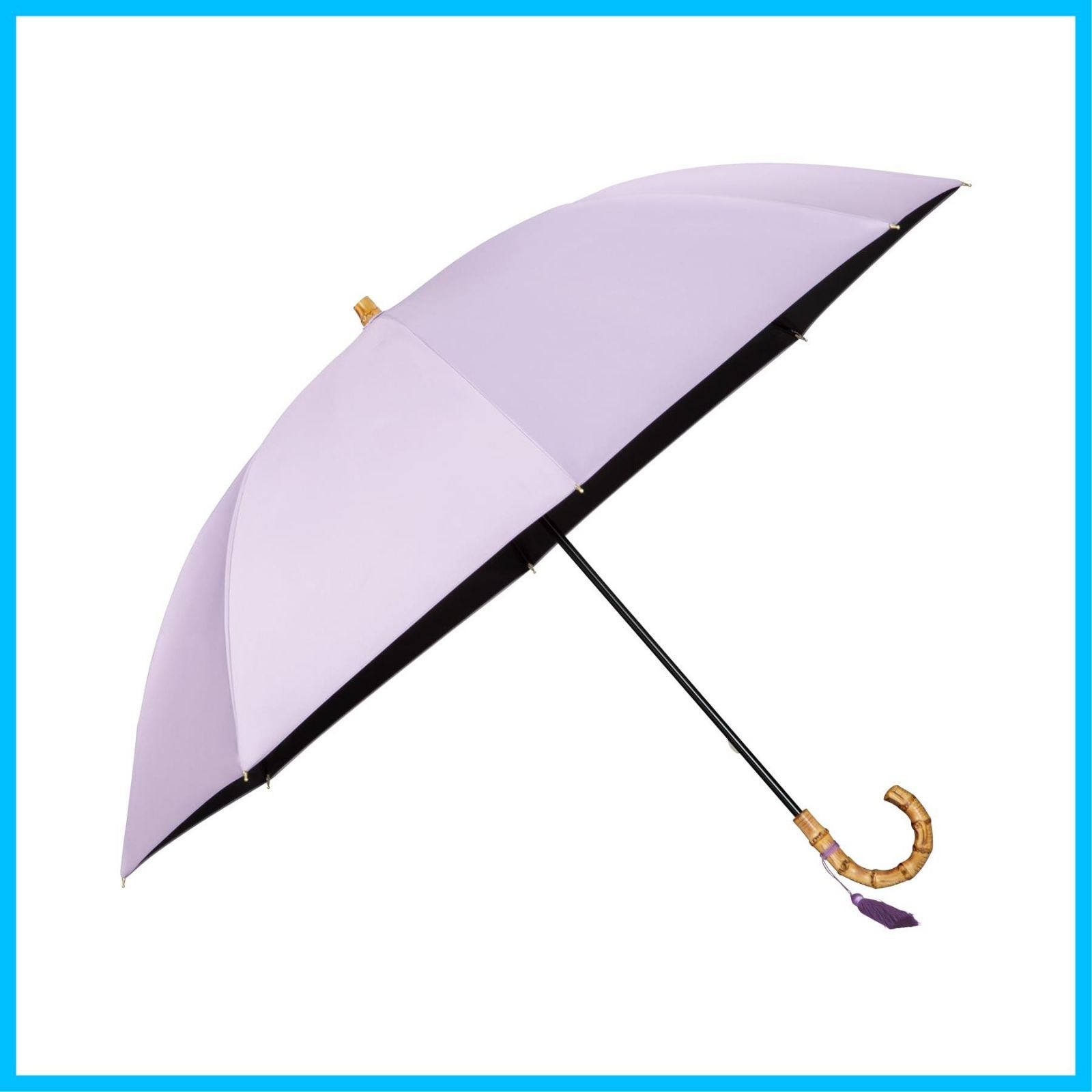 商品 おしゃれ UVO 60 S 27 持ち手 バンブー 女性 レディース 大きい ラベンダー 遮光率＆UVカット率 UPF 50 遮熱 晴雨兼用 親骨60 cm 無地タッセル ウーボ 長傘 最強の日傘 2025 Wpc