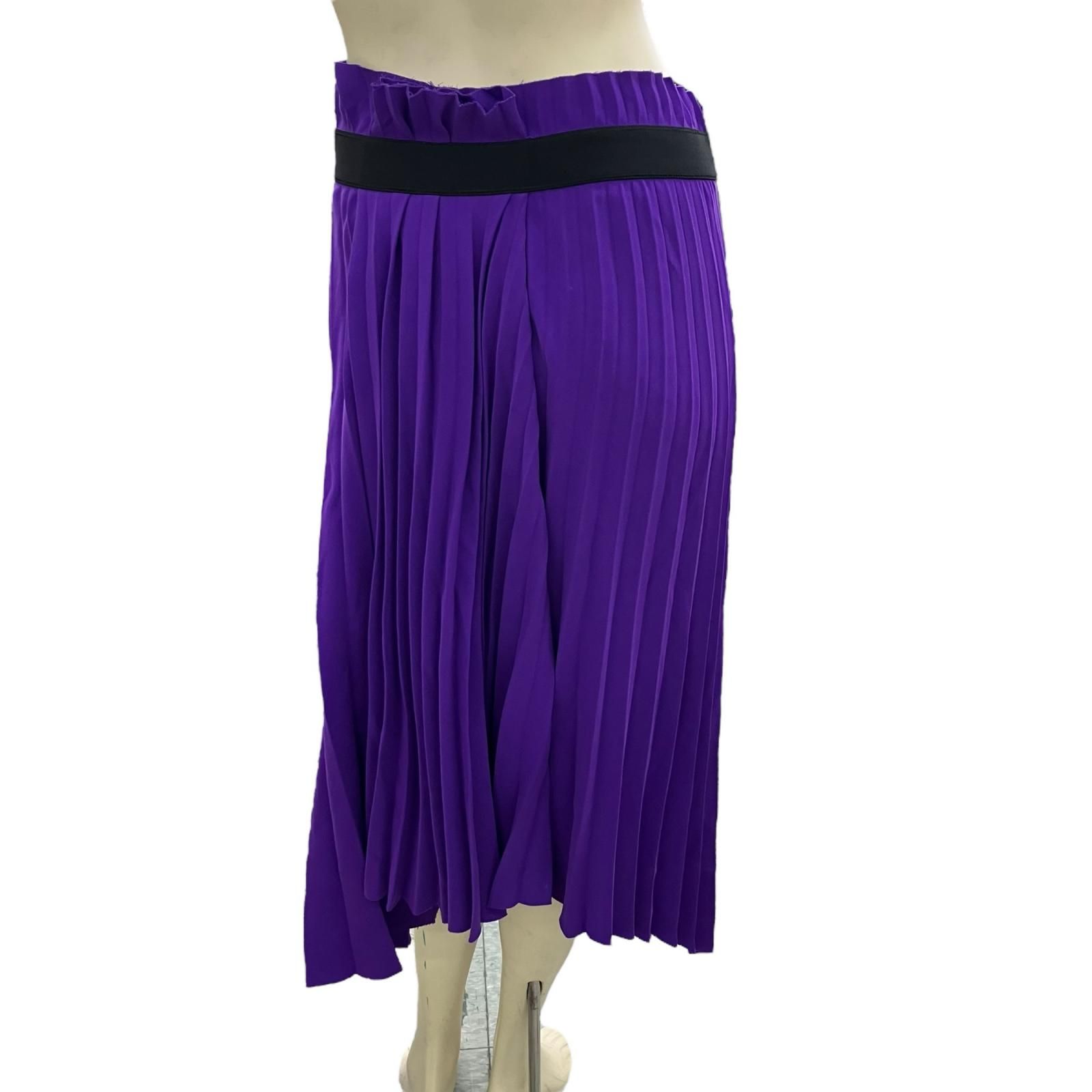 186005 BALENCIAGA バレンシアガ プリーツロングスカート サイズ36 パープル レディース