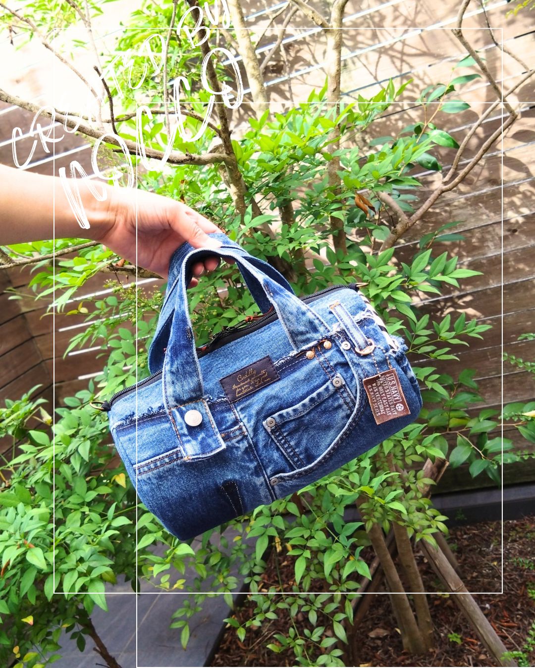 専用❕️№768【DENIM❌️ドラム缶型ボストンバッグ♥】デニムリメイクバッグ №768【DENIM❌️ドラム缶型ボストンバッグ♥】デニムリメイク