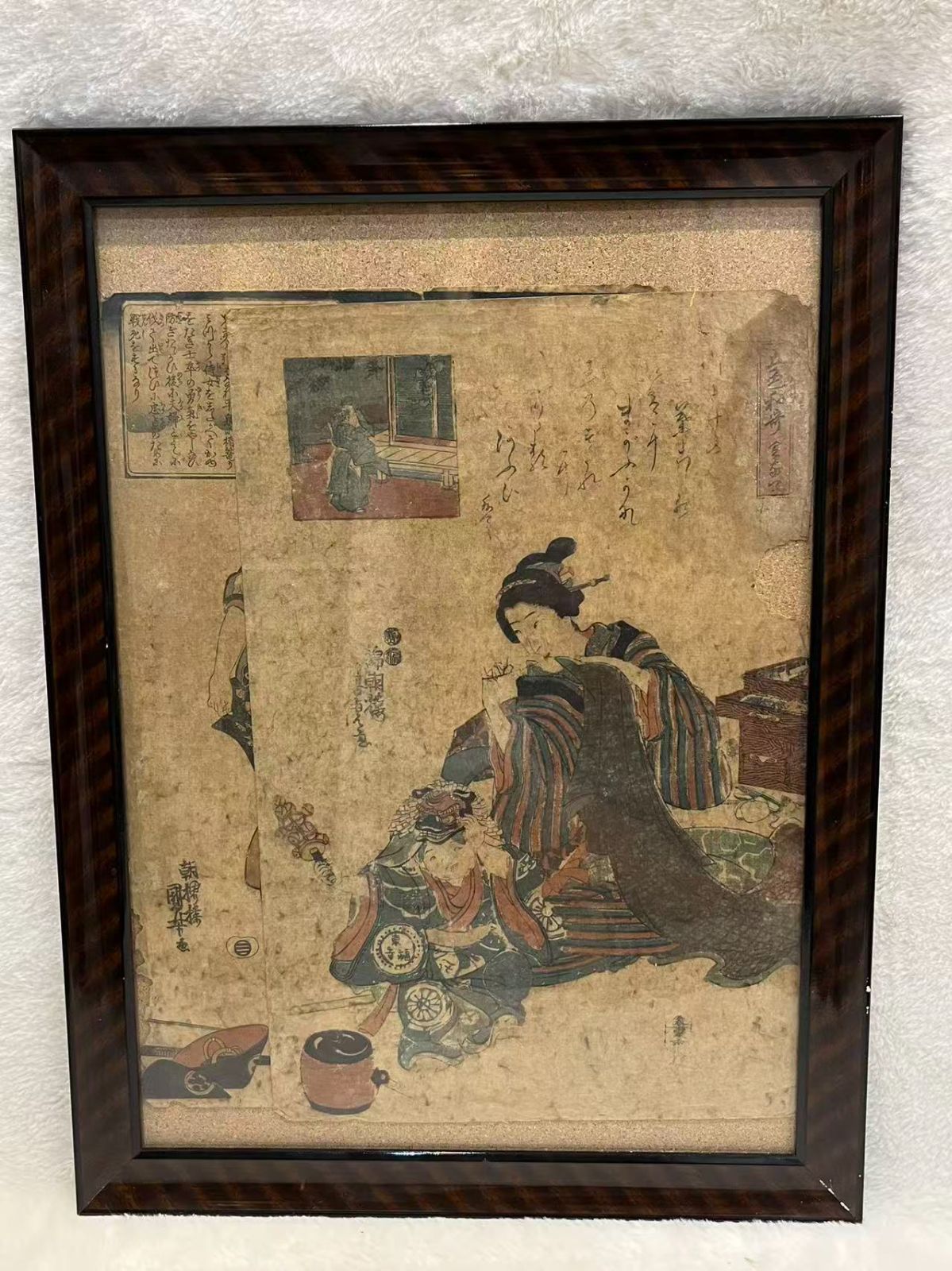 浮世絵 2枚入り 木版画 額装 額入り 美術 芸術