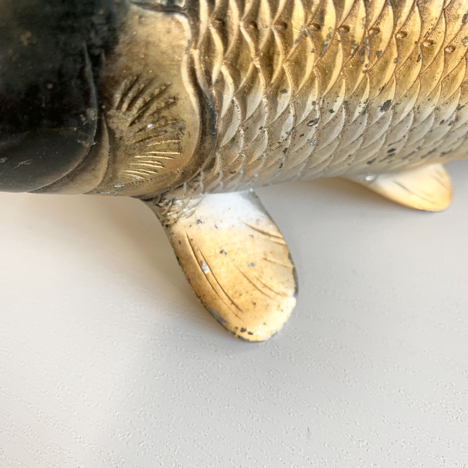 双鯉 2個セット 銅製 置物 魚 鯉 金 黒 出世魚 インテリア 和室 - メルカリ