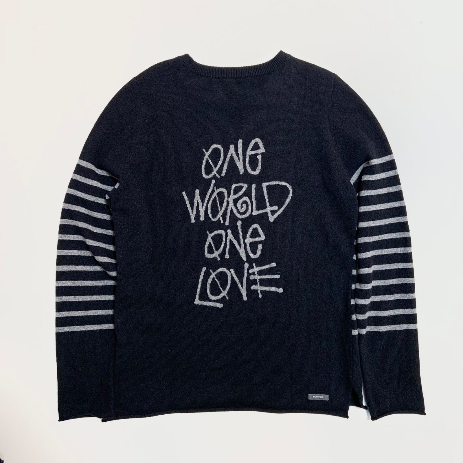 美品 STUSSY ステューシー ニット SOPH ウール M ブラック 黒 ボーダー 