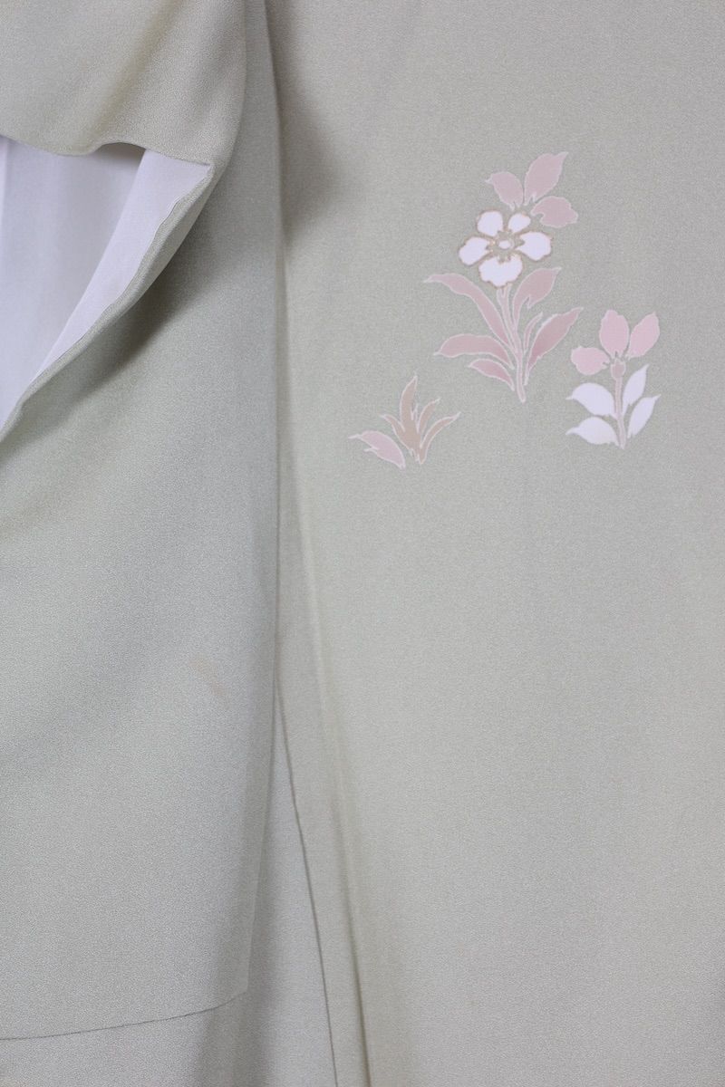 訪問着 若草色 ゴールド 緑 ブルー 桜色 花 京友禅 T513 - メルカリ 