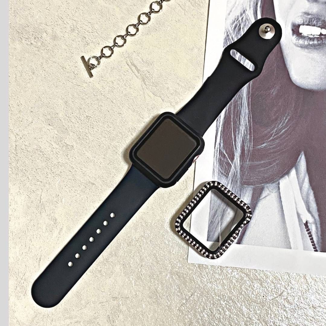 Apple Watch アップルウォッチケース バンド ブラック カバーセット 