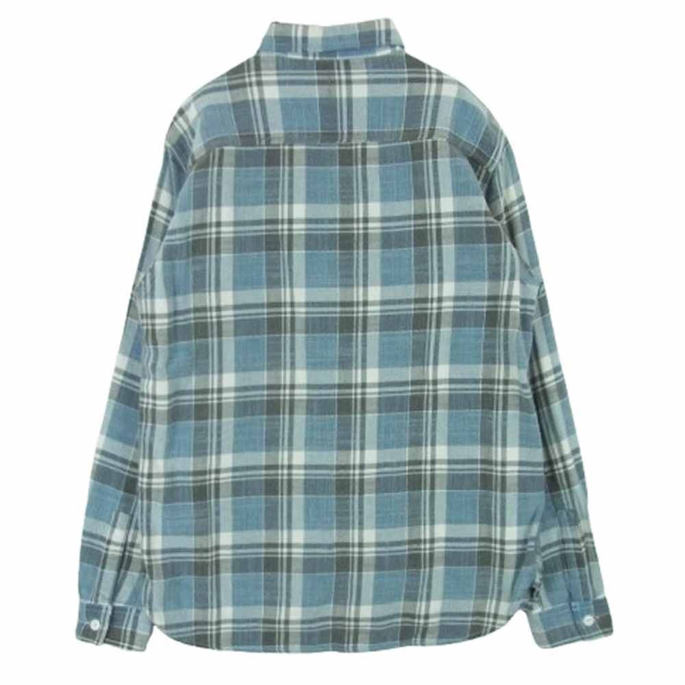 Ron Herman チェック柄 長袖シャツ Mサイズ ロンハーマン Ron Herman オンブレチェックシャツ 長袖 M ネイビー 紺