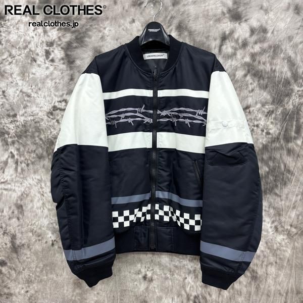 UNDERCOVER|アンダーカバー 24AW NyツイルワイヤーチェッカーMA-1 ブルゾンジャケット|UP2D4204|ブラック|3