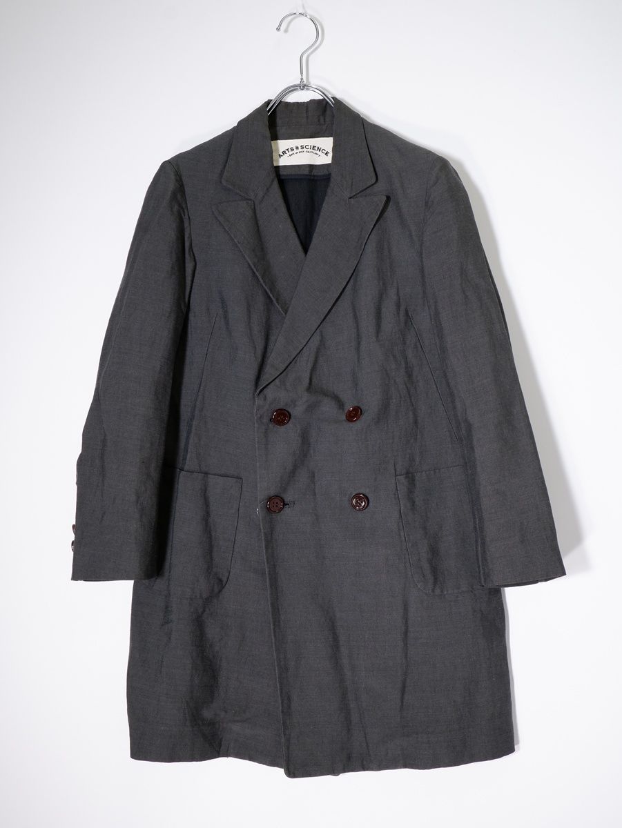 ARTS-SCIENCEアーツアンドサイエンス リネンシルクコットン ダブルデザイン ロングジャケットコート 1 LJKA79647