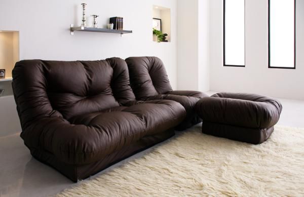 フロアコーナーカウチリクライニングソファ「feeta」フィータブラウン