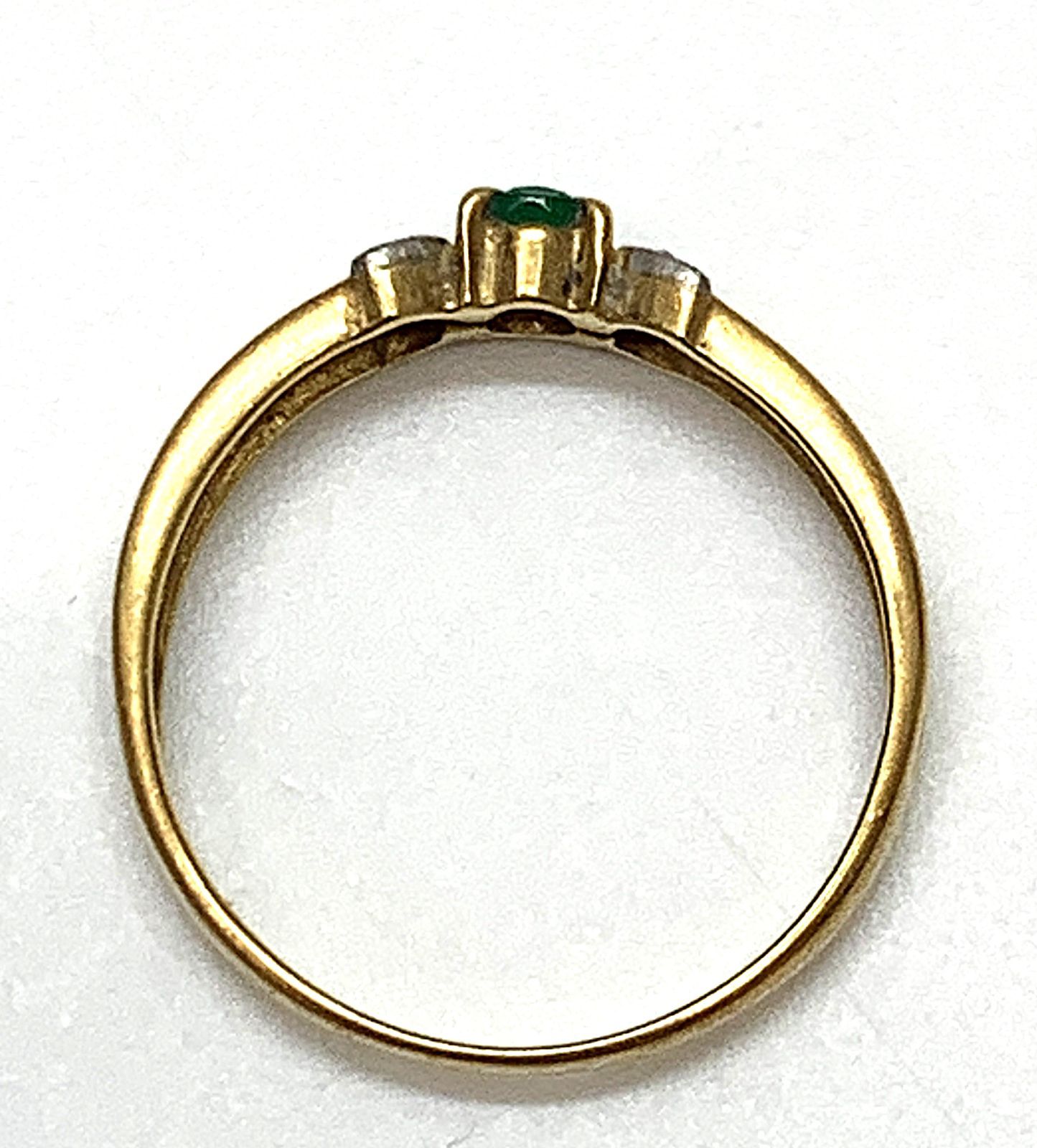 K18 ・ PT900 コンビ ダイヤモンド 0.01ct 緑石 リング 指輪
