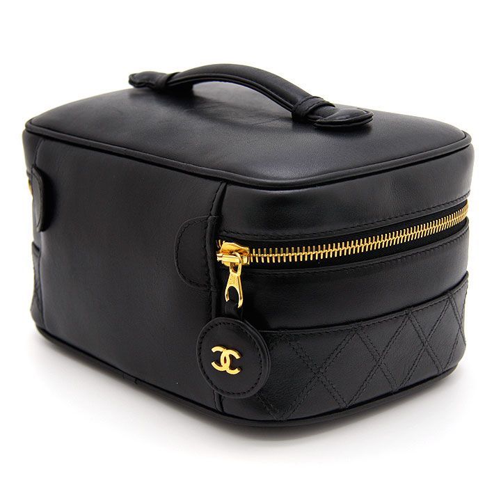 良品 】CHANEL シャネル バニティバッグ ビコローレ A01618 ブラック
