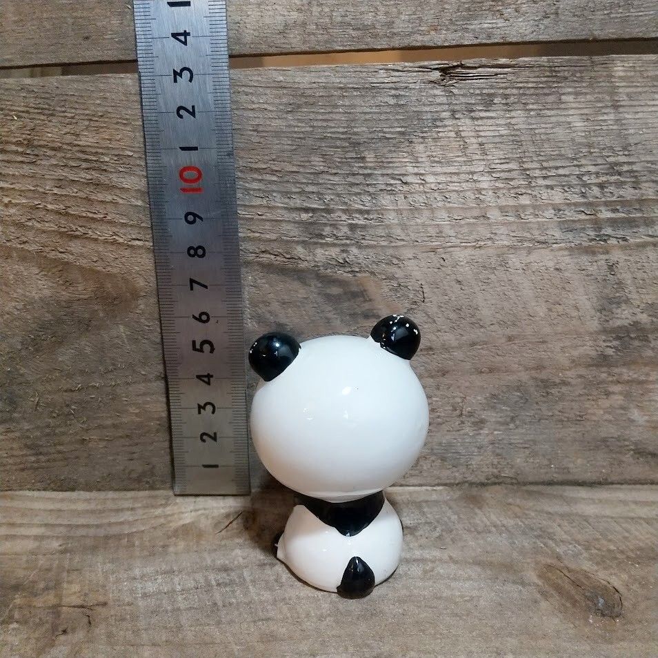 昭和レトロ】内藤ルネ・お花 パンダ 貯金箱 陶器人形 - メルカリ