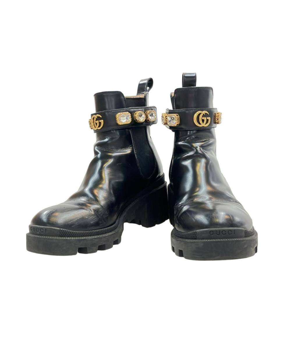 グッチ サイドゴアブーツ ビジュー レディース SIZE 37 L GUCCI