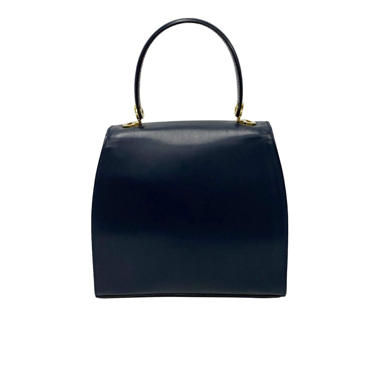 希少ꕥセリーヌ ハンドバッグ 2way ショルダーバッグ ダークネイビー 本革