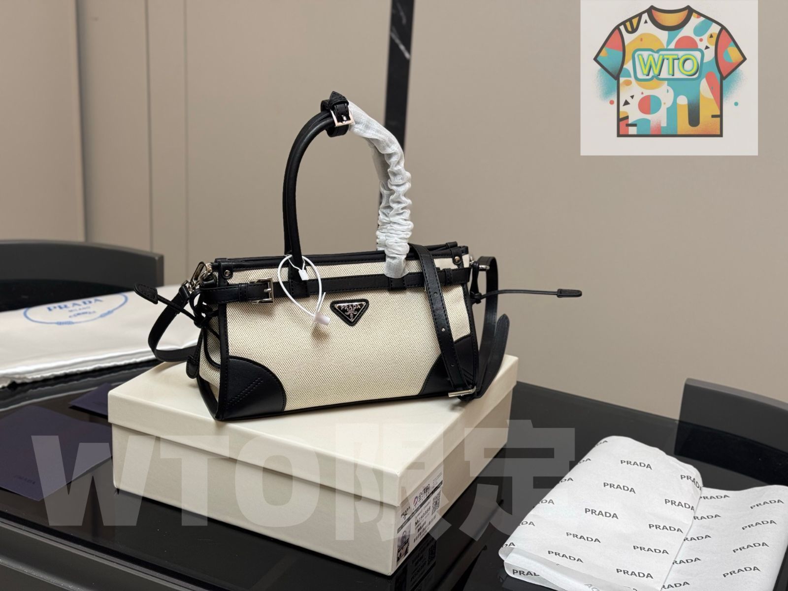 今日 Prada Soft Lux Canvas Underarm Bag プラダ ソフトラックス キャンバス アンダーアームバッグ-WTO輸入 DECORATOM_COM_BR