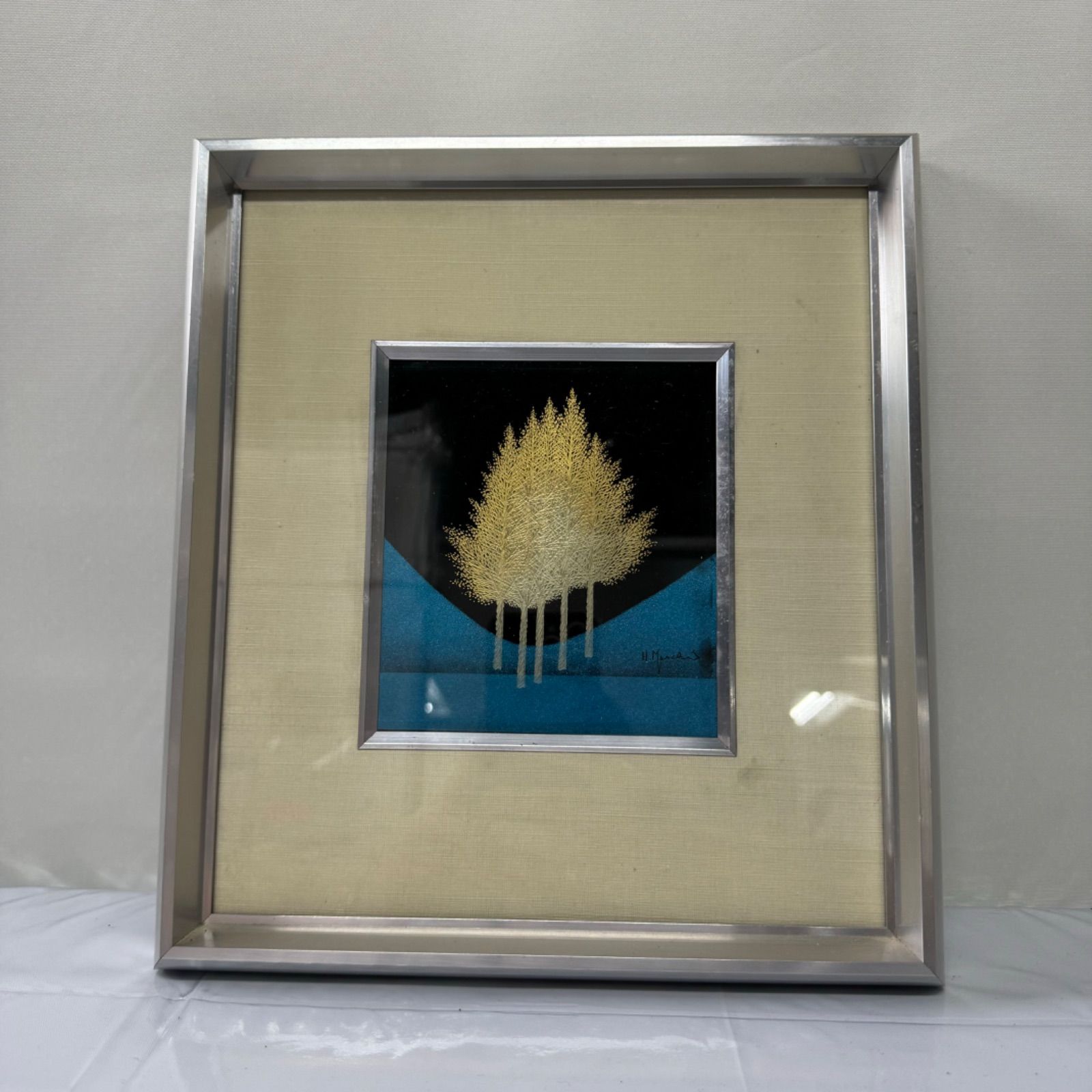 漆芸額　吠木正樹作「樹」 漆芸額 吠木正樹作「樹」 吠木 正樹 「立木」漆芸額 - レトロ