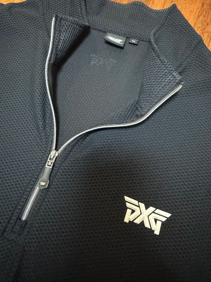 PXG ブラック ジップアップ長袖ポロシャツ メンズ ゴルフウェア pxg M