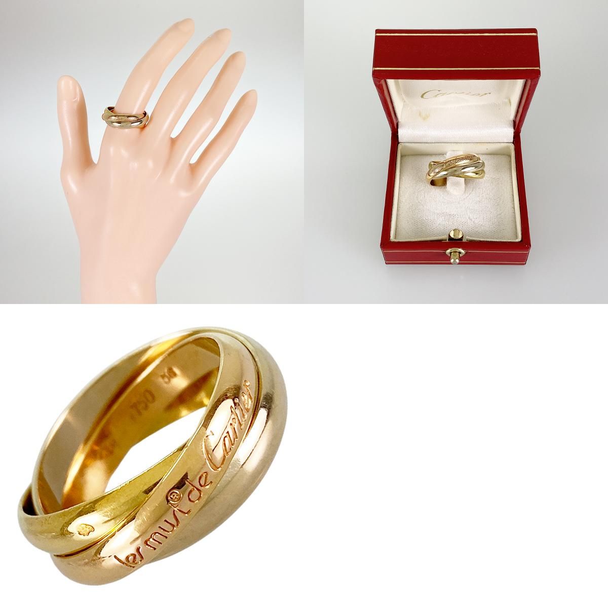 Cartier クラッシックトリニティリング750ゴールド リング #55 Cartier クラッシックトリニティリング750ゴールド リング #55 Cartier