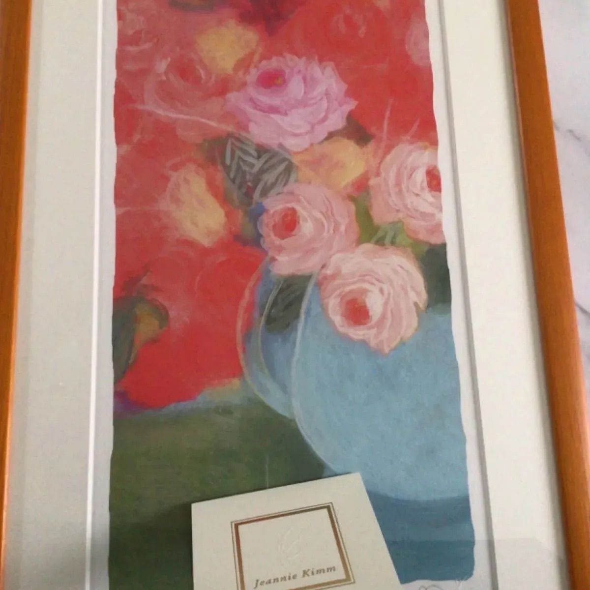 版画ジニー・キム限定ジクレー直筆サイン・作家着彩入証明書付新品額