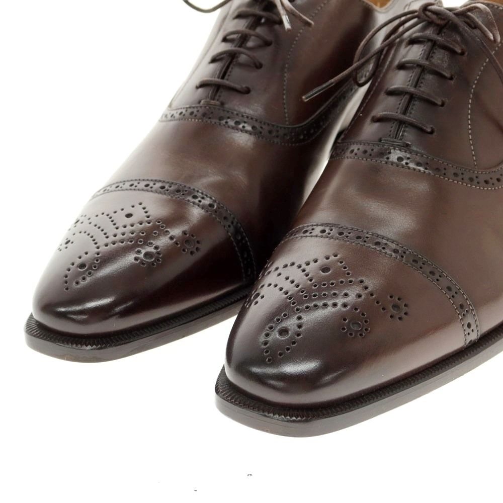 中古】【未使用】サントーニ Santoni セミブローグ ドレスシューズ
