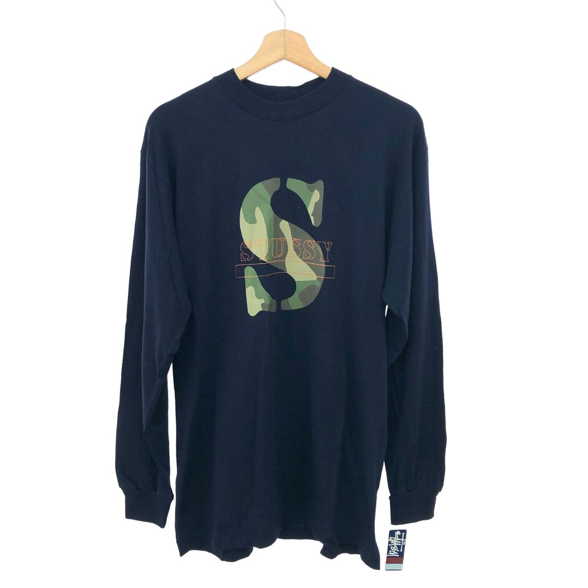 STUSSY オールドステューシー 長袖カットソー サイズ:L カモフラロゴ/90s    ネイビー メンズ / 240001139693 STUSSY オールドステューシー 長袖カットソー サイズ:L カモフラロゴ