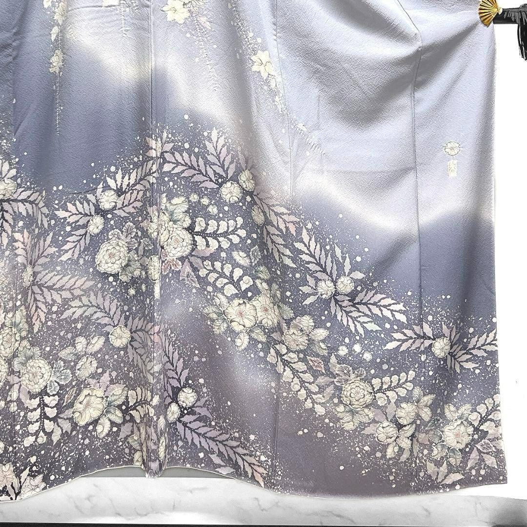 桐屋翠山工房 訪問着 辻ヶ花 枝垂れ模様 楓 菊 桜 梅 着物 112a d