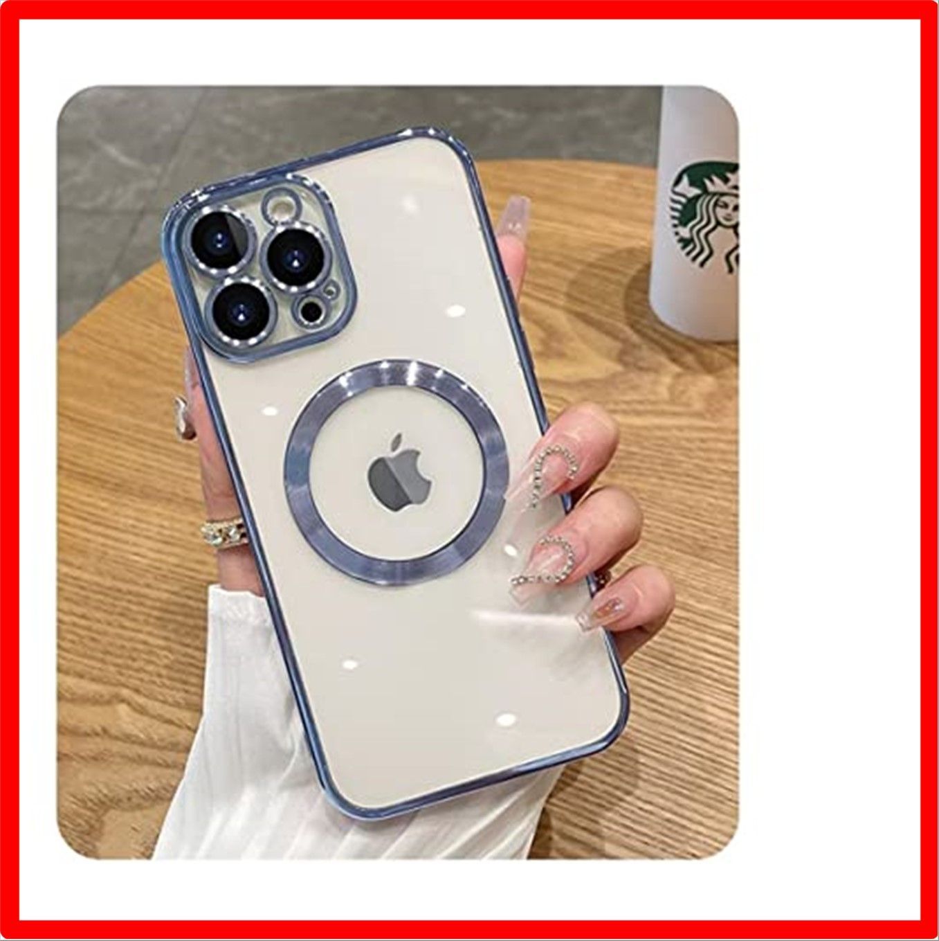 【セール中】 1.iPhone 13_シエラブルー Fengyue iPhone 13 用 ケース クリア カバー MagSafe 対応 ワイヤレス充電 アイフ