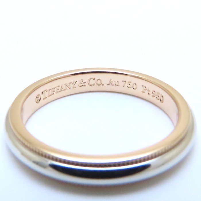 TIFFANY&Co. ティファニー ミルグレイン リング 指輪 14号 K18PG