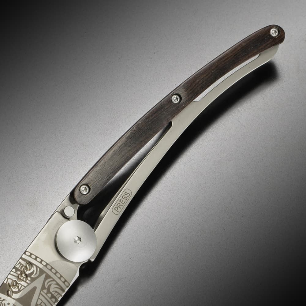 Deejo 折りたたみナイフ Aztec Sun ライナーロック 37G エボニー 1CB073