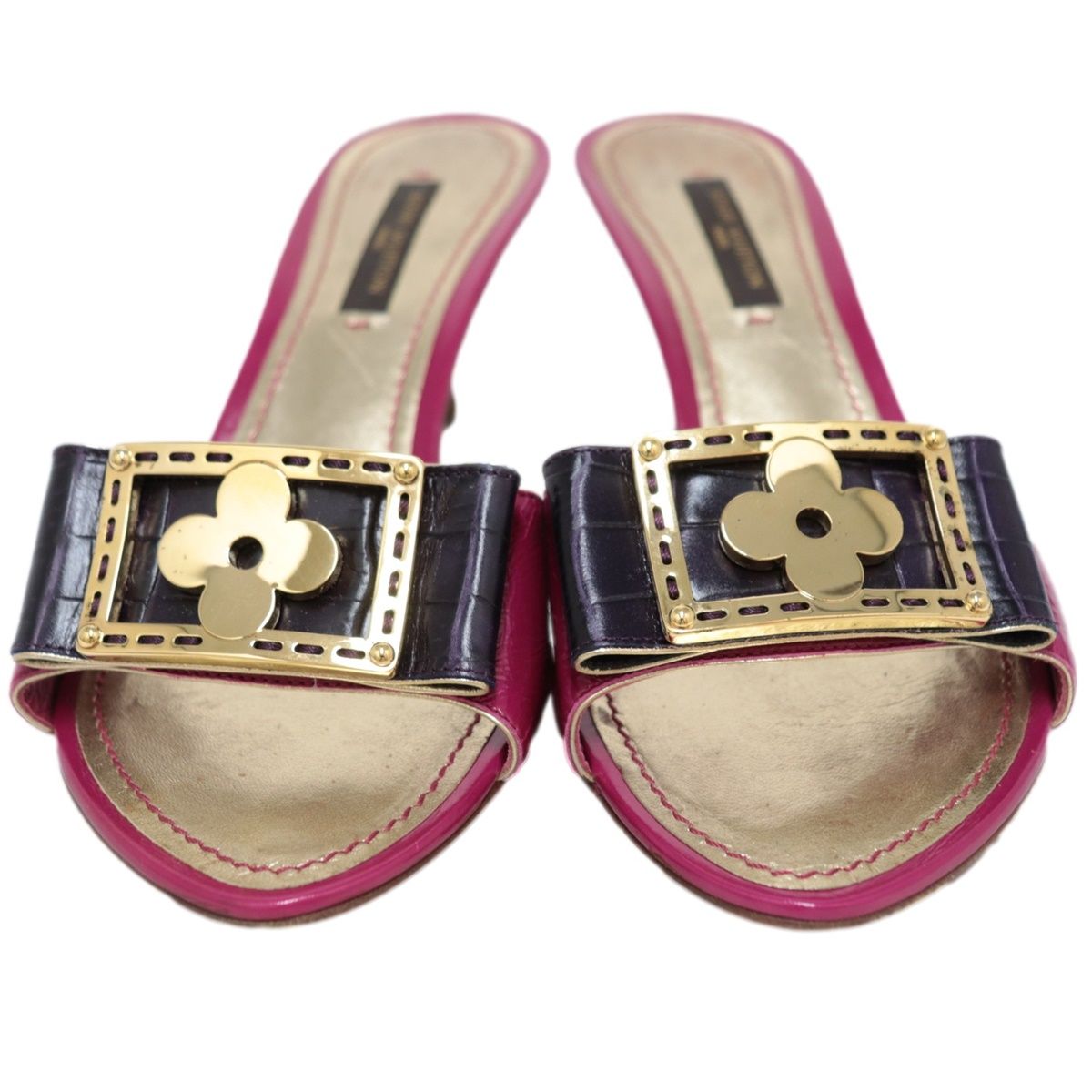 ルイ・ヴィトン モノグラムフラワーバックル ミュールサンダル