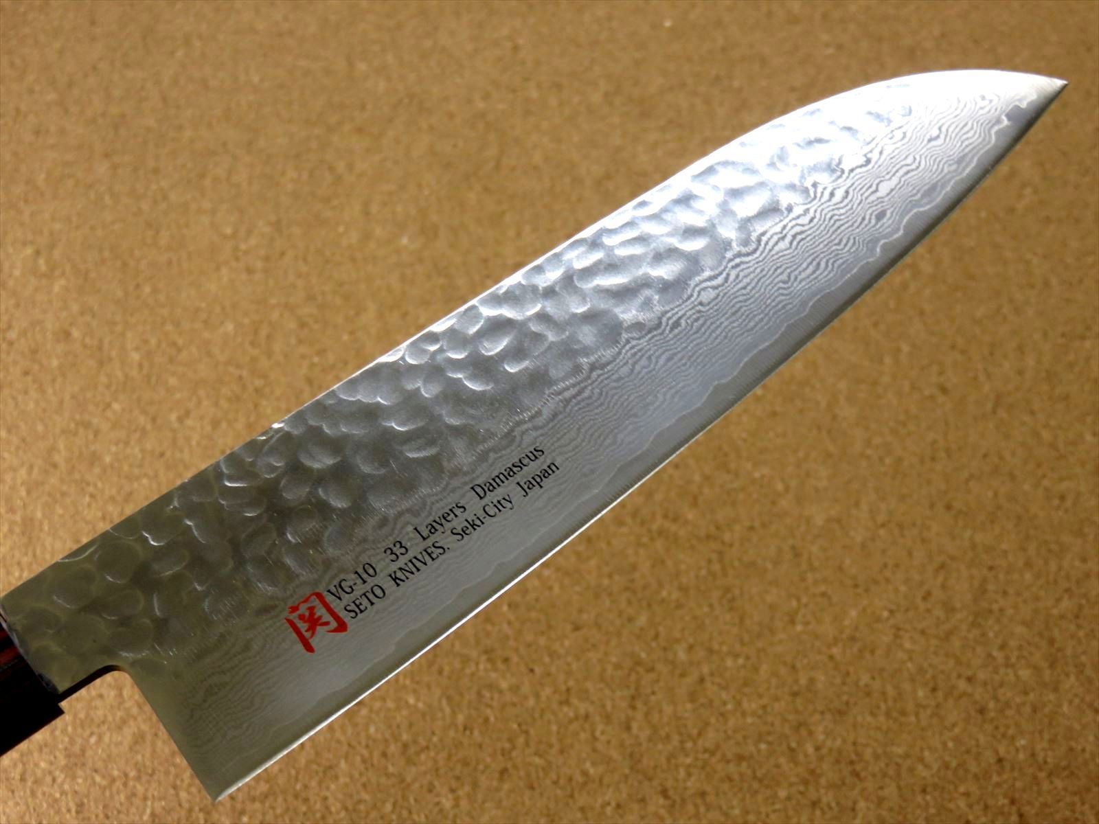 包丁 三徳包丁 18cm (180mm) 伊勢屋 ダマスカス 33層 V金10号 関の刃物
