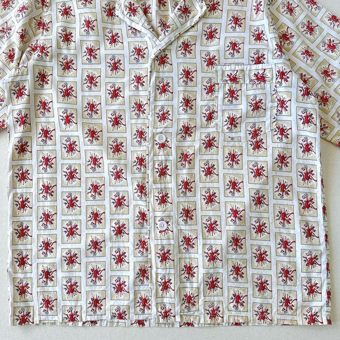 60s BRENT 総柄 オープンカラーシャツ 開襟 三角タグ BRENT Open