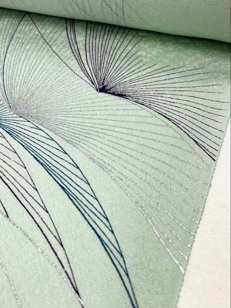 小紋 銀彩 紋意匠 スカイグリーン色 正絹 反物 - メルカリ