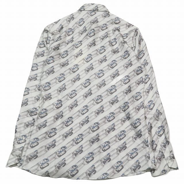 未使用 2022年製 フェンディ FENDI シルク100％ FFロゴ チェーン