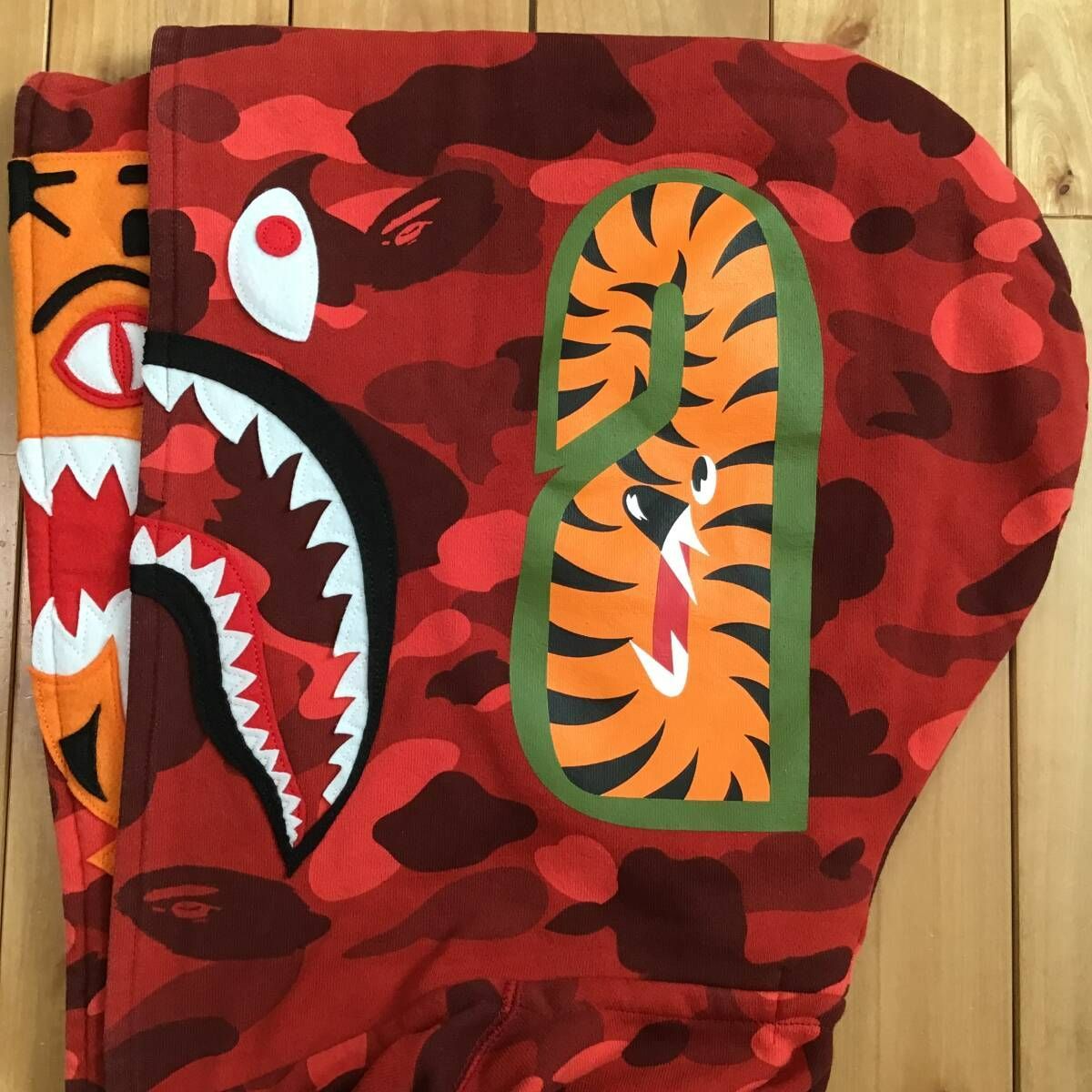 ダブル タイガー シャーク パーカー Lサイズ Double tiger shark full 